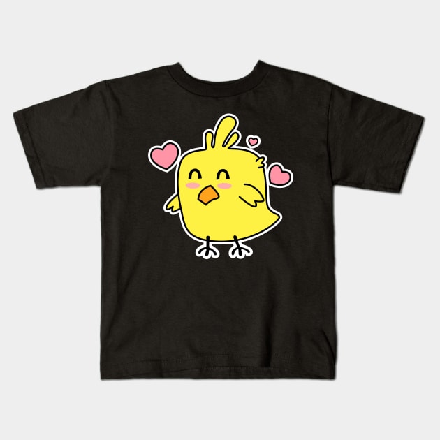 Cute Chicken Drawing Kids T-Shirt by BrightLightArts